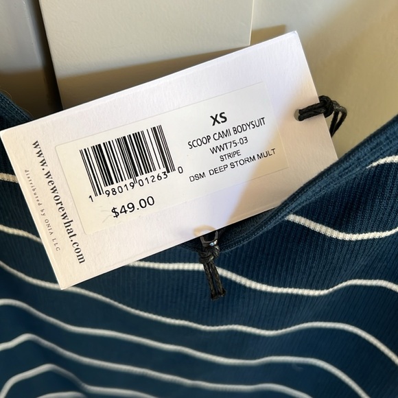 Navy Blue Striped bodysuit - Picture 2 of 2